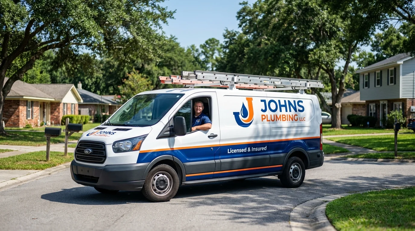 Johns Plumbing LLC service van in Tompkinsville, KY