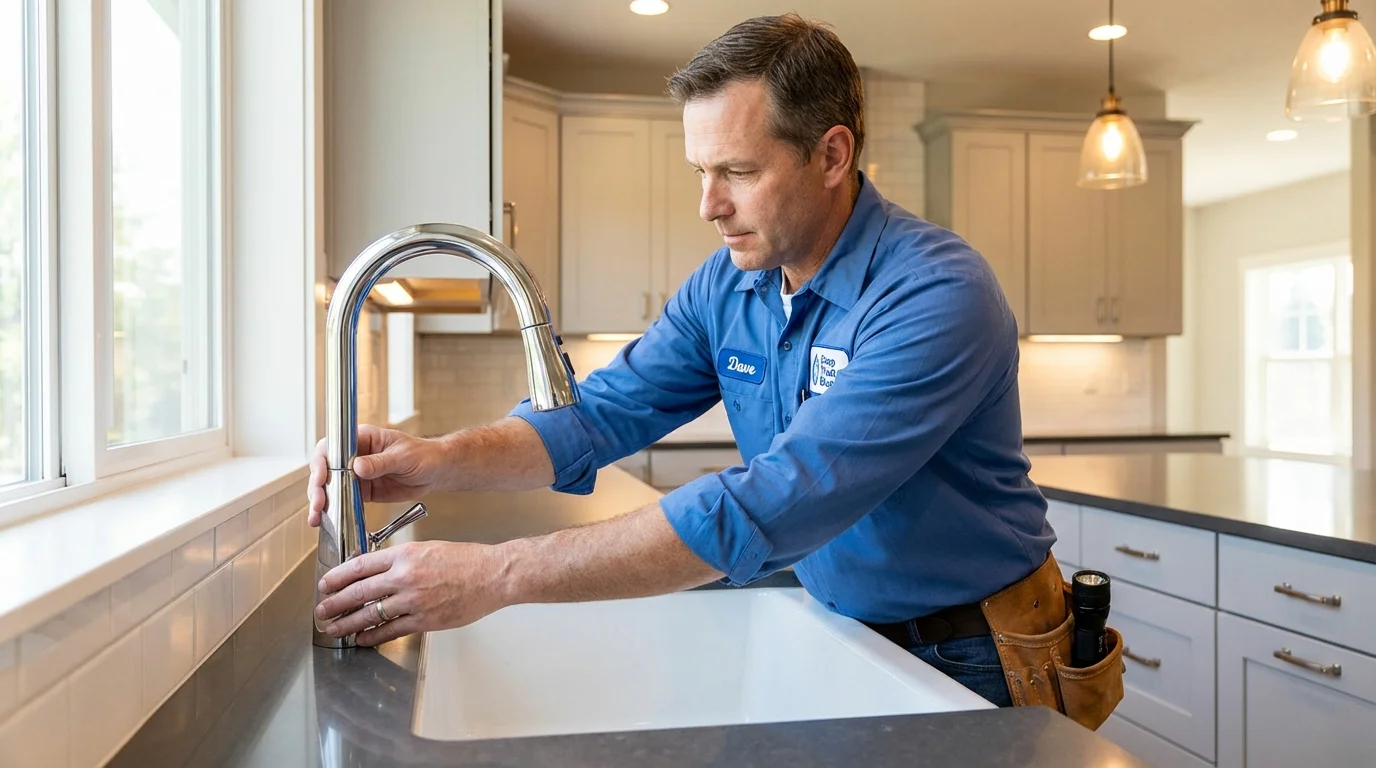 Kitchen faucet installation by Johns Plumbing LLC in Tompkinsville